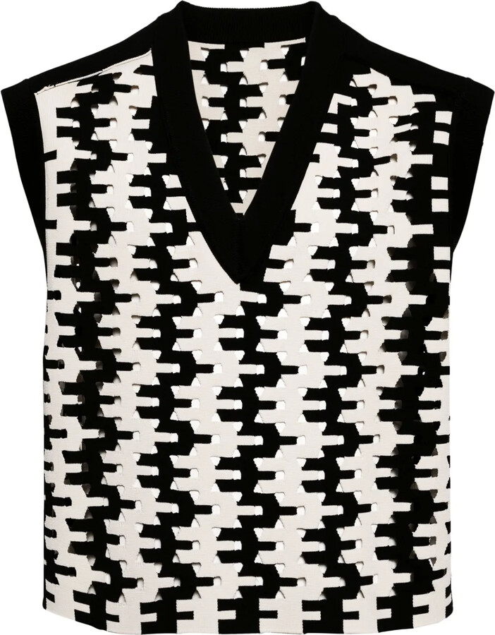 CROQUIS Geometric-Pattern Print Vest