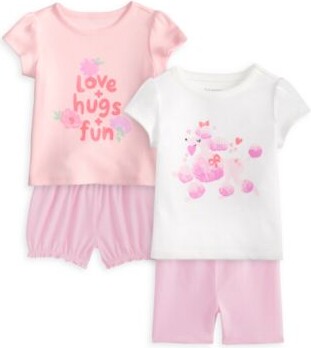 First Impressions Baby Girls Toddler 2t 4t Love Hugs Fun Short Sleeve T Shirts Shorts Macys Exclusive
