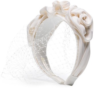 Jennifer Behr Triple Rosette veil headband - ShopStyle Hair Accessories