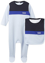 Thumbnail for your product : HUGO BOSS Striped bib and babygrow set