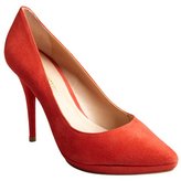 Thumbnail for your product : Pour La Victoire red suede 'Daina' point toe platform pumps