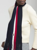 Thumbnail for your product : Moncler Stripe Wool Knit Scarf W/ Logo
