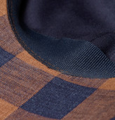 Thumbnail for your product : A.P.C. Leather-Trimmed Check Linen Baseball Cap