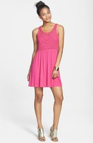 Thumbnail for your product : Fire Open Knit Overlay Skater Dress (Juniors)
