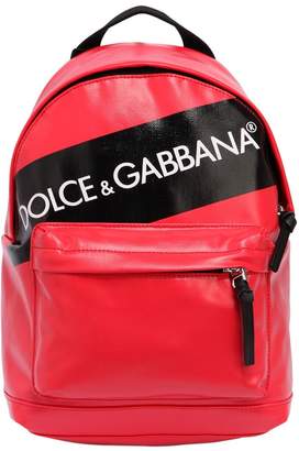 Dolce & Gabbana Logo Tag Print Coated Nylon Backpack