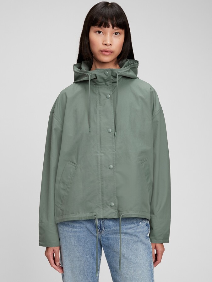 green jacket with hood