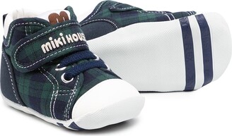 Mikihouse Tartan Touch-Strap Sneakers