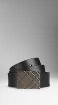 Thumbnail for your product : Burberry Check Buckle Palmellato Leather Belt