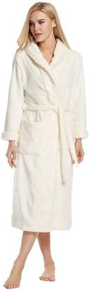 Ultrasoft Ekouaer Women's Men's Flannel Robe Ultra-Soft Plush Microfiber Bathrobe