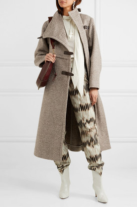 Isabel Marant Natacha Leather-trimmed Wool-blend Coat - Beige