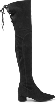 Sigerson Morrison Zetan lace-up suede over-the-knee boots