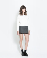 Thumbnail for your product : Zara 29489 Wool Skirt With Lace Hem