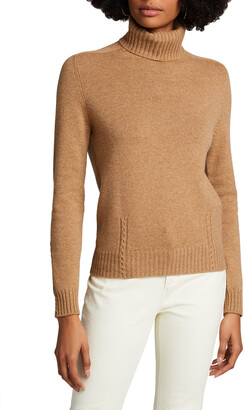 Loro Piana Baby Cashmere Cable-Knit Detail Turtleneck