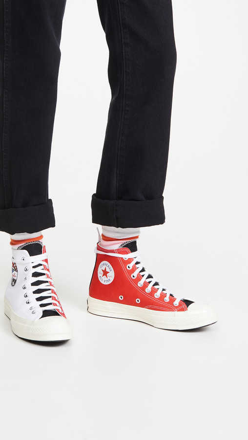 red converse slippers
