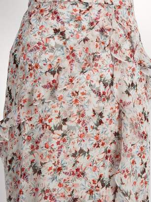 Erdem Alison Floral Print Silk Voile Maxi Skirt - Womens - Multi