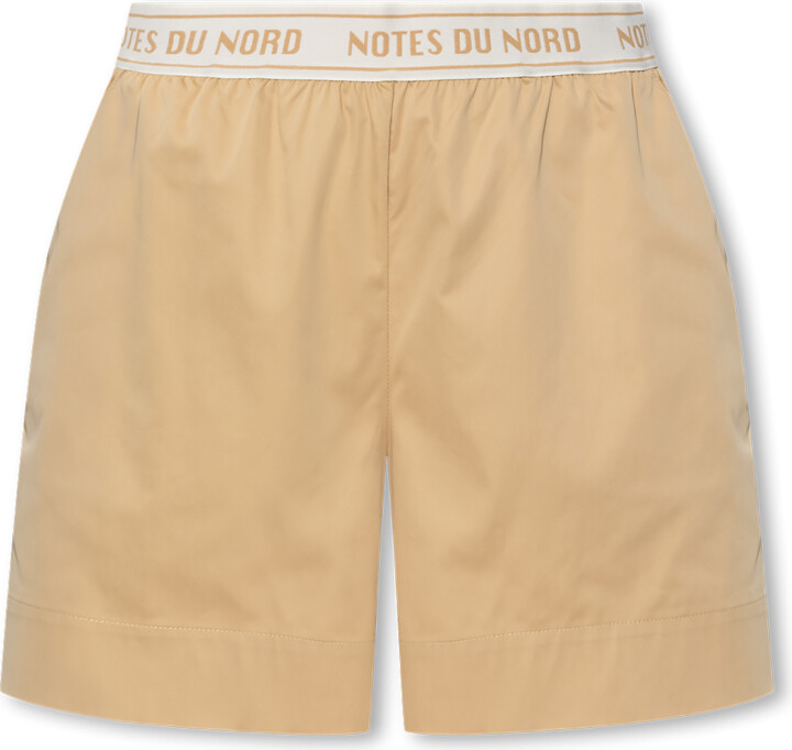 Notes du Nord 'Kira' Shorts With Logo - Beige - ShopStyle