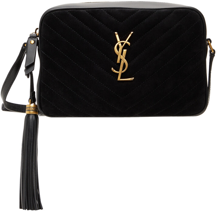 Saint Laurent Black Suede Lou Camera Bag ShopStyle