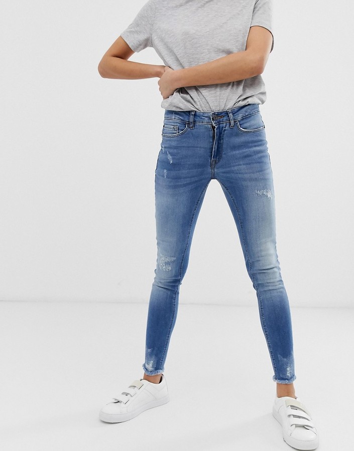 Ichi destroyed skinny jeans - ShopStyle