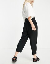 Thumbnail for your product : ASOS DESIGN DESIGN Petite tailored tie waist tapered ankle grazer pants