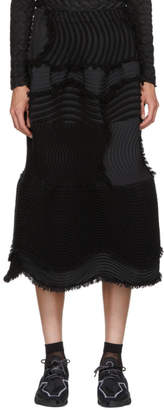 Issey Miyake Black Stag Knit Pleats Skirt