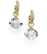 Thumbnail for your product : Jude Frances Classic Green Amethyst, Diamond & 18K Yellow Gold Small Cushion Earring Charms