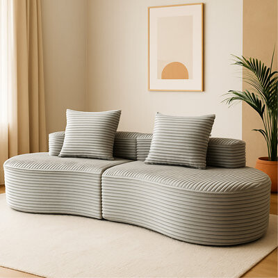 Mercer41 One - Seat Compressed Lounge Upholstered In Soft Corduroy, High Density Sponge, No Assembly, Modern And Comfort Oriented Apartment Living