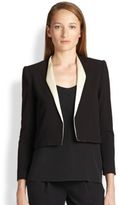 Thumbnail for your product : Alice + Olivia Satin-Trim Cropped Blazer