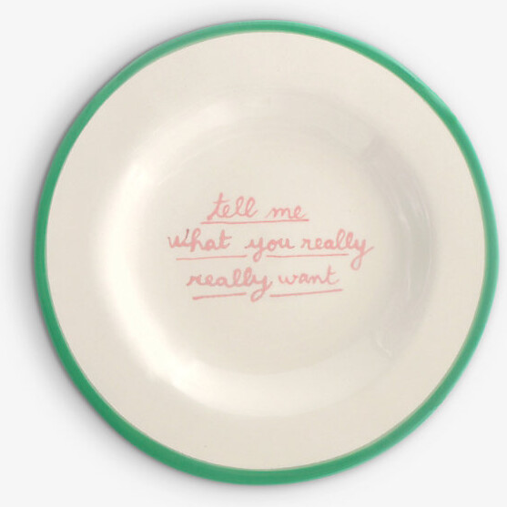 Laetitia Rouget Tell Me What You Really Really Want Hand-Painted Stoneware Dessert Plate 20cm