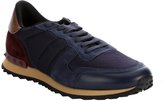 Thumbnail for your product : Valentino blue suede and mesh 'Rockrunner' multimedia colorblock sneakers
