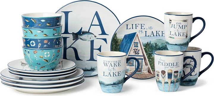 Certified International Wake At The Lake 16Pc Dinnerware Set, Service For 4
