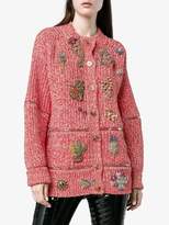 Thumbnail for your product : Alexander McQueen round zip rhinestone cardigan