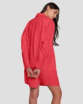 Thumbnail for your product : 7 For All Mankind Scalloped Shirt Dress in Geranium