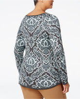 Thumbnail for your product : Charter Club Plus Size Jacquard Paisley Sweater, Only at Macy's