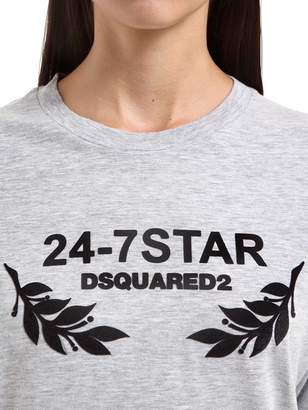 DSQUARED2 Flock Printed Cotton Jersey T-shirt