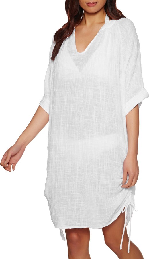 Seafolly Women's Standard Beach Basics Textured Gauze Swimsuit Cover Up