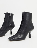 Thumbnail for your product : CHIO Exclusive lace up heeled ankle boots in black leather