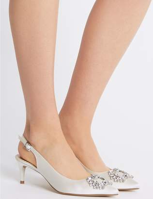 Marks and Spencer Kitten Heel Jewel Pointed Toe Court Shoes