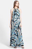 Thumbnail for your product : Emilio Pucci Print Halter Jersey Gown