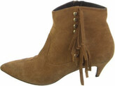 Thumbnail for your product : Saint Laurent Suede Fringe Trim Accent Western Boots