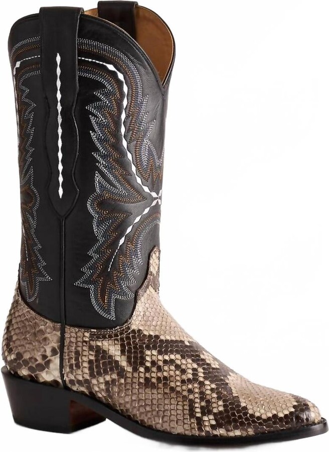 Lucchese Women's Stella Python Boots In Black/white