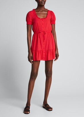 orange button down dress