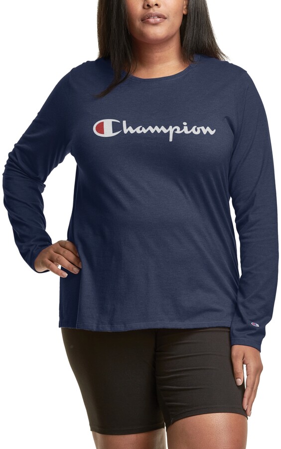 champion plus size women's hooded shirts & tops