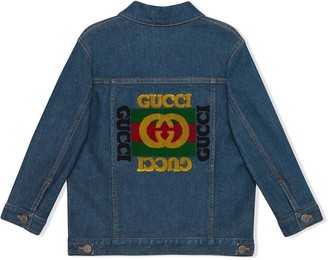 Gucci Children Children's denim jacket with Gucci logo