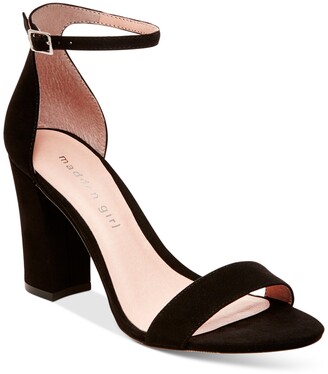 ladies black heeled sandals