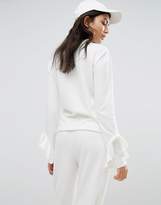 Thumbnail for your product : Daisy Street Lightweight Sweatshirt With Ruffle Trim Sleeves Co-Ord