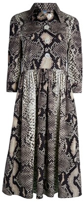snakeskin shirt dress