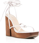 Thumbnail for your product : Jacquemus Pilotis Wooden Wedge Leather Sandals