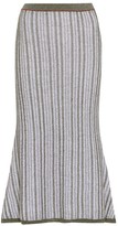 Thumbnail for your product : Victoria Beckham Striped wool and cotton skirt