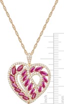 Thumbnail for your product : Macy's Ruby (2-1/4 ct. t.w.) & Diamond (1/2 ct. t.w.) Heart 18" Pendant Necklace in 14k Gold