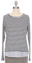 Thumbnail for your product : Clu Shirt Trim Long Sleeve Stripe Tee